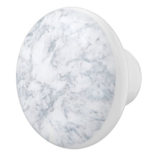 Bouton De Porte En Céramique Marbre blanc