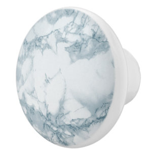 Bouton De Porte En Céramique Marbre bleu clair