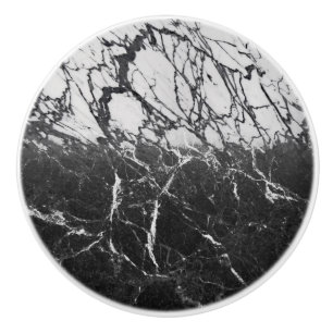 Bouton De Porte En Céramique Marbre noir et blanc Moderne Glamour Tendance