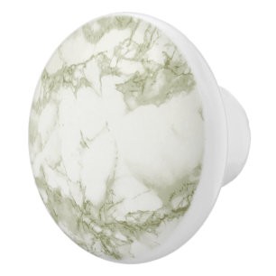 Bouton De Porte En Céramique Marbre vert olive