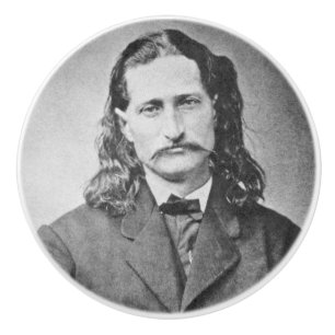 Bouton De Porte En Céramique Maréchal Wild Bill Hickok Vieux Ouest Tireur