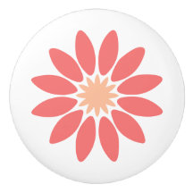 Marguerite de corail stylisée avec centre pêche