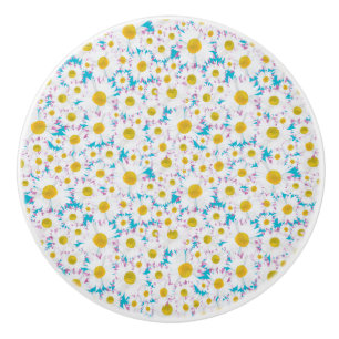 Bouton De Porte En Céramique Marguerites Ditzy sur le bouton en céramique fait