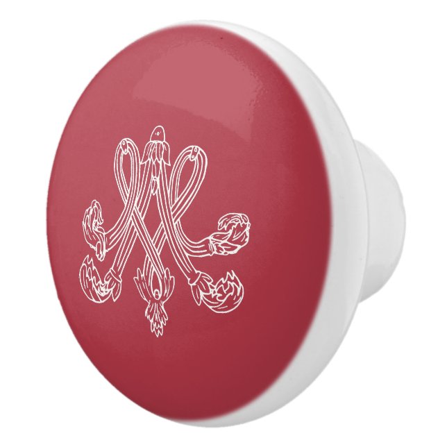 Bouton De Porte En Céramique Marie Antoinette monogramme (Droite)