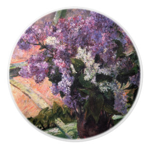 Bouton De Porte En Céramique Mary Cassatt - Lilas dans une fenêtre