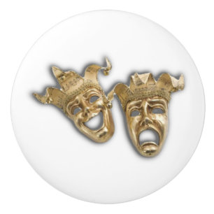 Bouton De Porte En Céramique Masques de théâtre comique et de tragédie