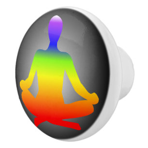 Bouton De Porte En Céramique Méditation Zen Yoga Chakra