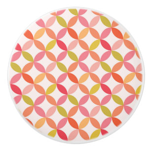 Bouton De Porte En Céramique Mi-siècle moderne rose rouge orange Cercles