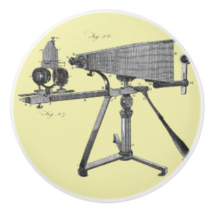 Bouton De Porte En Céramique Microscope du XVIIIe siècle Antique Science INSTRU