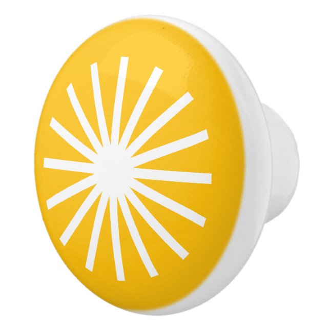 Bouton De Porte En Céramique Mid Century Modern Starburst (Droite)
