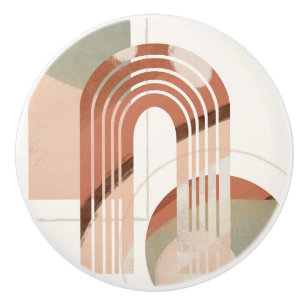 Bouton De Porte En Céramique Mid Century Moderne Arc en Ciel Géométrique Terrac