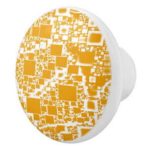 Bouton De Porte En Céramique Mini-mosaïque jaune or et blanc