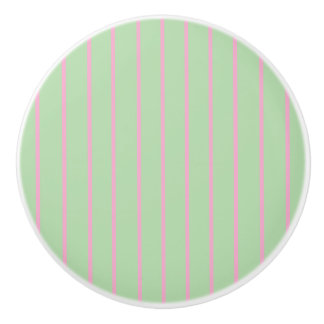 Bouton De Porte En Céramique Mint green and pink stripes ceramic pull knob