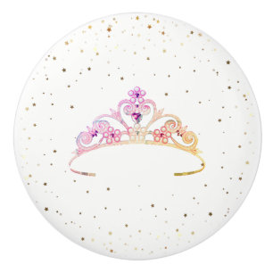 Bouton De Porte En Céramique Miss America Princess Crown Ceramic Cabinet Knob
