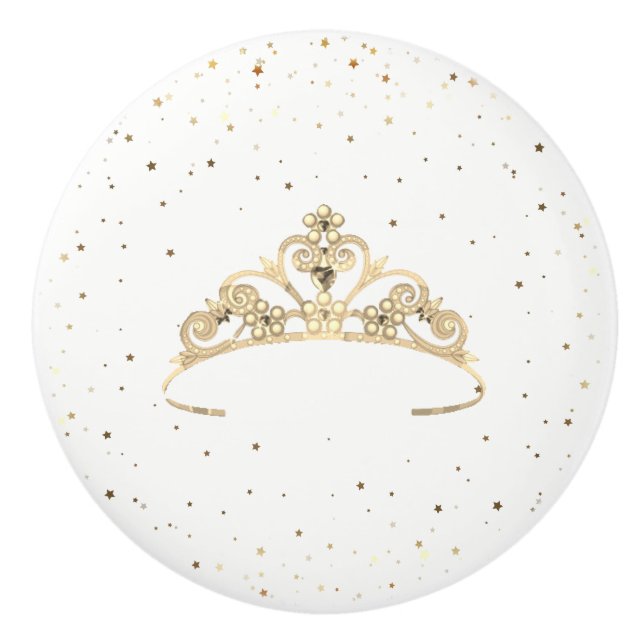 Bouton De Porte En Céramique Miss America Princess Crown Ceramic Cabinet Knows (Devant)