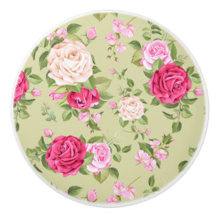 Bouton De Porte En Céramique Modèle floral