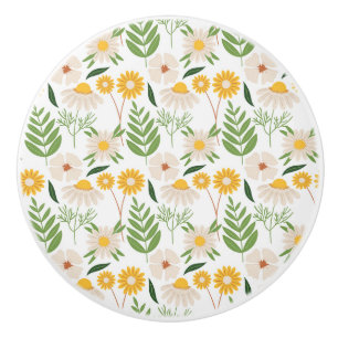 Bouton De Porte En Céramique Modèle floral