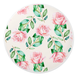Bouton De Porte En Céramique Modèle floral