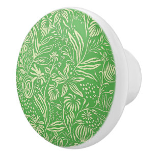 Bouton De Porte En Céramique Modèle floral préféré en vert
