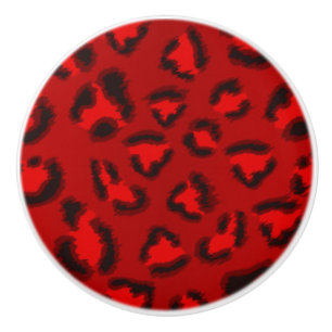 Bouton De Porte En Céramique Modèle rose de texture de léopard