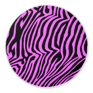 Bouton De Porte En Céramique Modèle zèbre rose néon