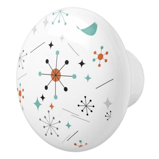 Bouton De Porte En Céramique Modern Mid Century Retro Atomic Abstract (Droite)
