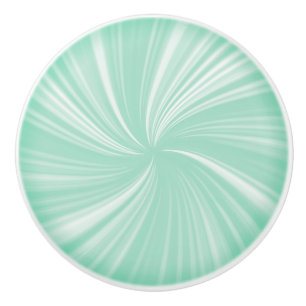 Bouton De Porte En Céramique Moderne et élégant Turquoise Radiant Motif Twirl