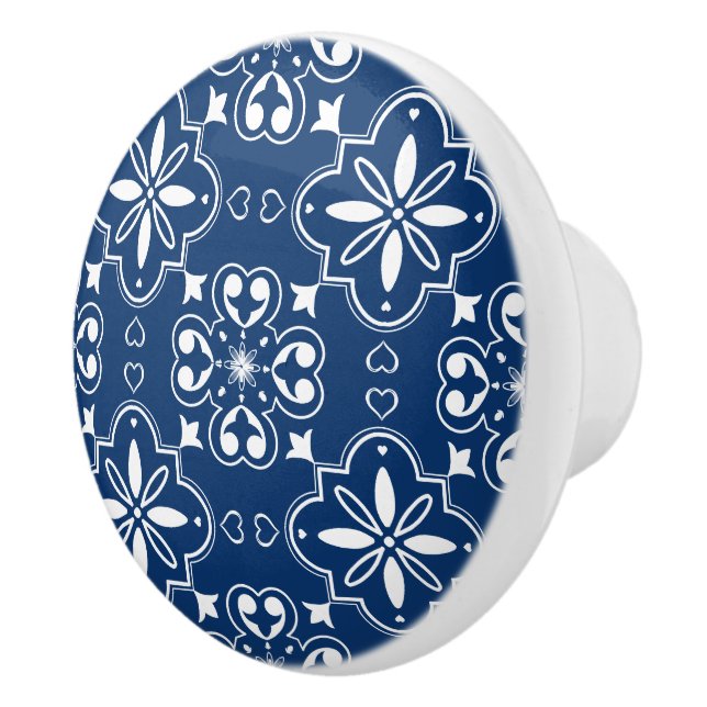 Bouton De Porte En Céramique Moderne Méditerranéen Design Bleu (Droite)