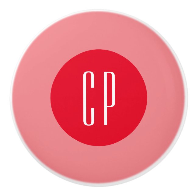 Bouton De Porte En Céramique Moderne Monogramme Professionnel Plat Initiales si (Devant)