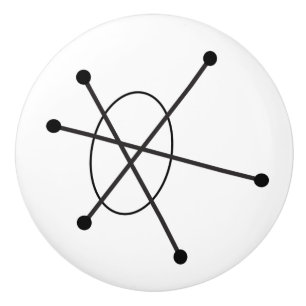 Bouton De Porte En Céramique Molécule de MCM atomique Abstraite du milieu du si