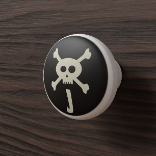 Bouton De Porte En Céramique Monogram Cute Pirate Skull Crossbones Cabinet Knob