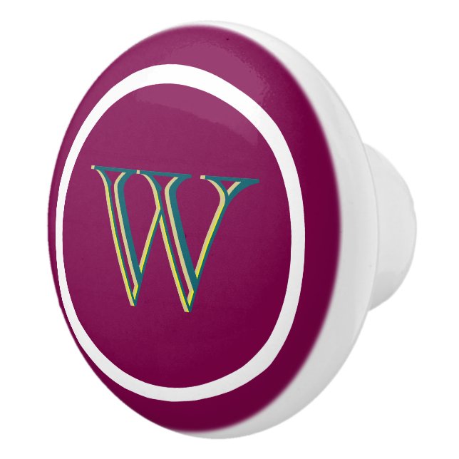 Bouton De Porte En Céramique Monogram Personalized Drawer Handles Pulls Knobs  (Droite)