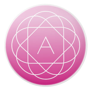 Bouton De Porte En Céramique Monogramme géométrique semblable à une fleur Omb