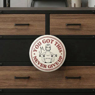 Bouton De Porte En Céramique Monogramme personnalisé Motivation Rétro