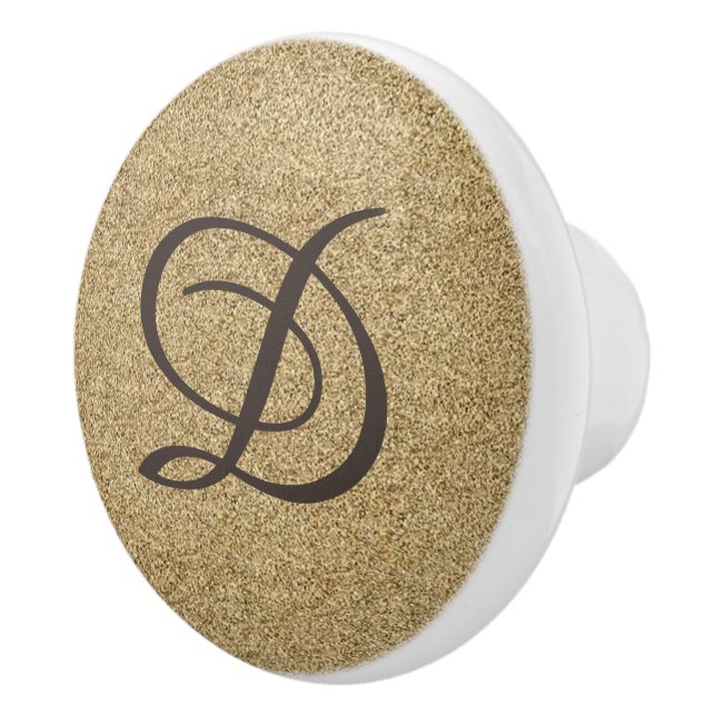 Bouton De Porte En Céramique Monogramme texturé (Droite)
