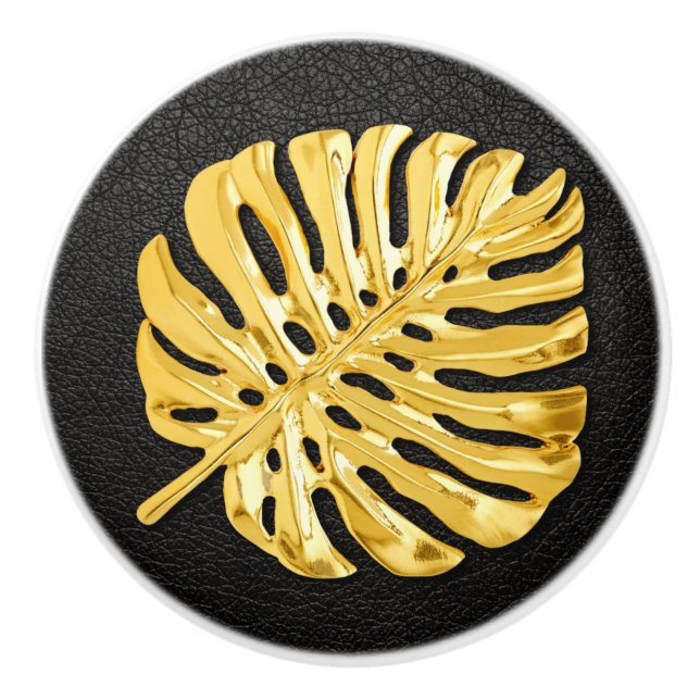 Bouton De Porte En Céramique Monstère d'or (Devant)