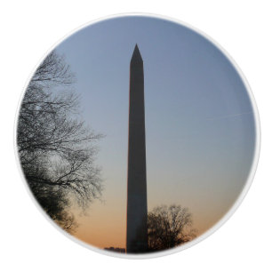 Bouton De Porte En Céramique Monument de Washington au coucher du soleil