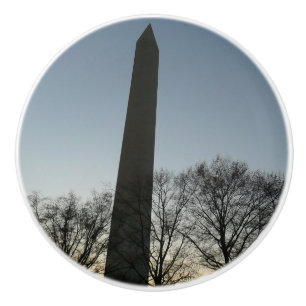 Bouton De Porte En Céramique Monument de Washington dans le paysage d'hiver II