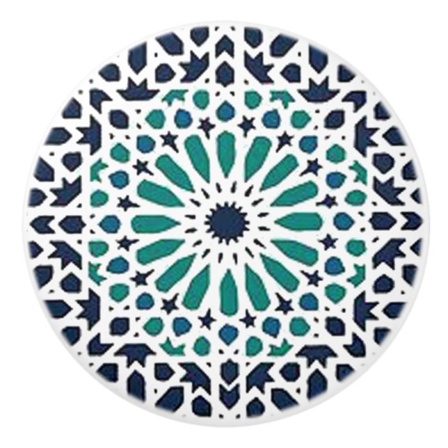 Bouton De Porte En Céramique morceau marocain (Devant)