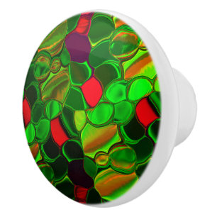 Bouton De Porte En Céramique Morceaux de couleurs, cercles et formes arrondies