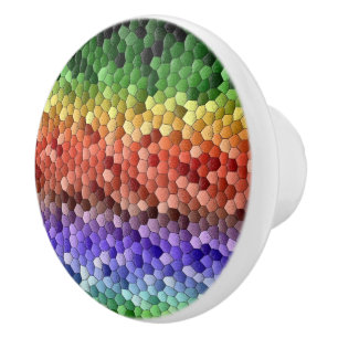 Bouton De Porte En Céramique Mosaïque Arc-en-Ciel