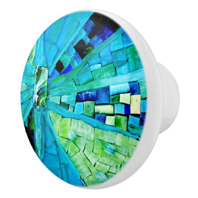 Bouton De Porte En Céramique Mosaïque de tranquillité (Droite)