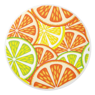 Bouton De Porte En Céramique Motif 2 d'agrume