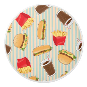 Bouton De Porte En Céramique Motif 2 d'aliments de préparation rapide