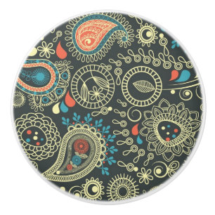 Bouton De Porte En Céramique Motif 3 de Paisley