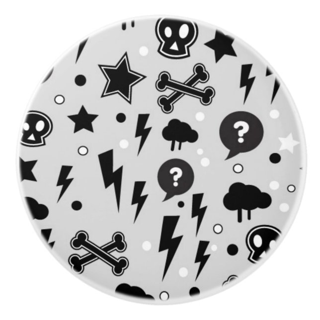 Bouton De Porte En Céramique Motif à la mode (Devant)