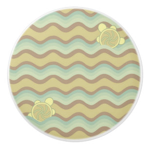 Bouton De Porte En Céramique motif abstrait coloré, vagues