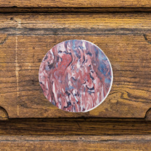 Bouton De Porte En Céramique Motif Abstrait en pierre minérale rouge