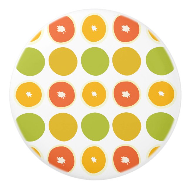 Bouton De Porte En Céramique Motif alimentaire Oranges agrumes (Devant)