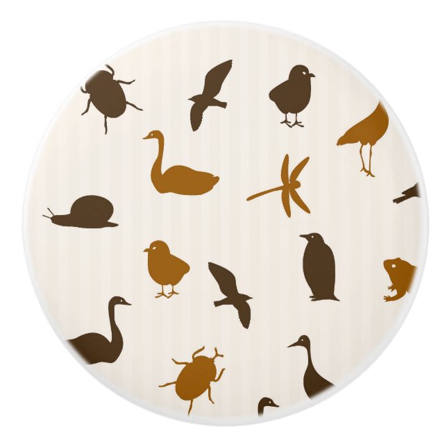 Bouton De Porte En Céramique Motif animal 2 (Devant)